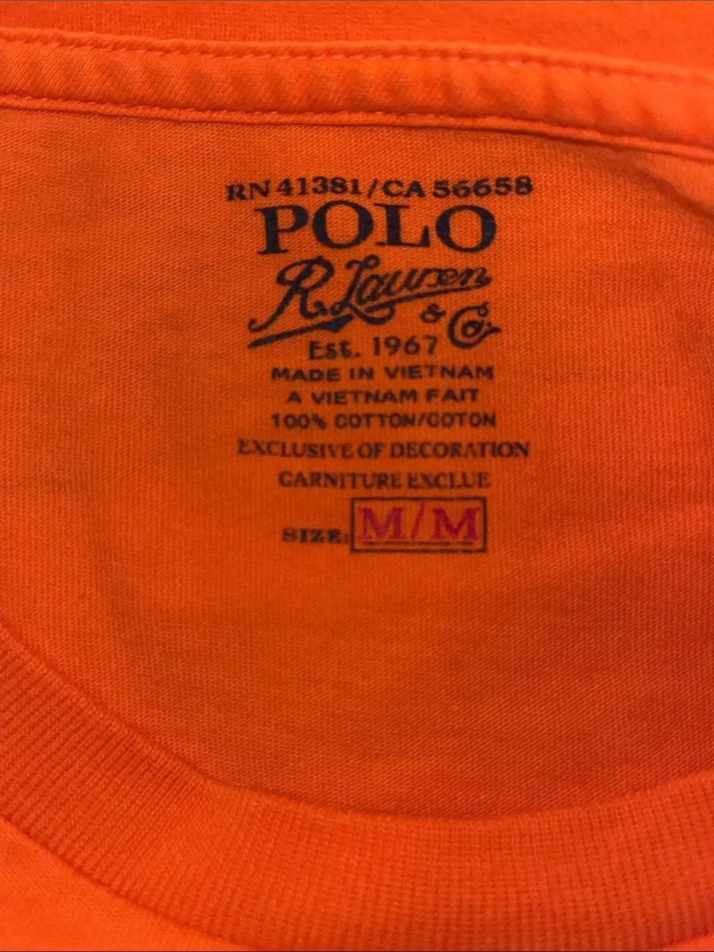 Polo by Ralph Lauren Orange blue pony T shirt Mens M classic fit aloha luau